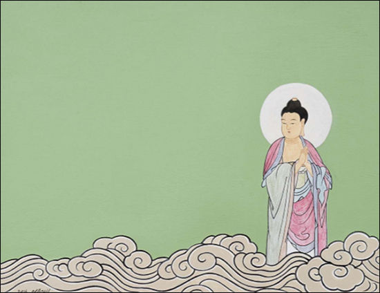 "고요한 빛 2" 이수애, 50×65cm, 캔버스에 혼합 재료