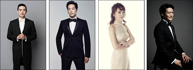 최수열 지휘, 카이 진행 및 팝페라 가수, 임선혜 소프라노, 조재혁 파이프오르간(왼쪽부터)