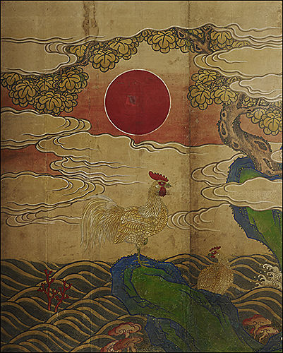 금계도(金鷄圖), 19세기, 온양민속박물관