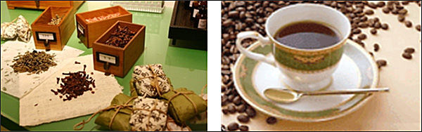 금산 한방 향첩 만들기(왼쪽), 금산 홍삼차 시음