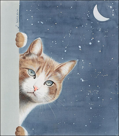 사이C016-10, 비단에 채색, 36x41cm, 2016