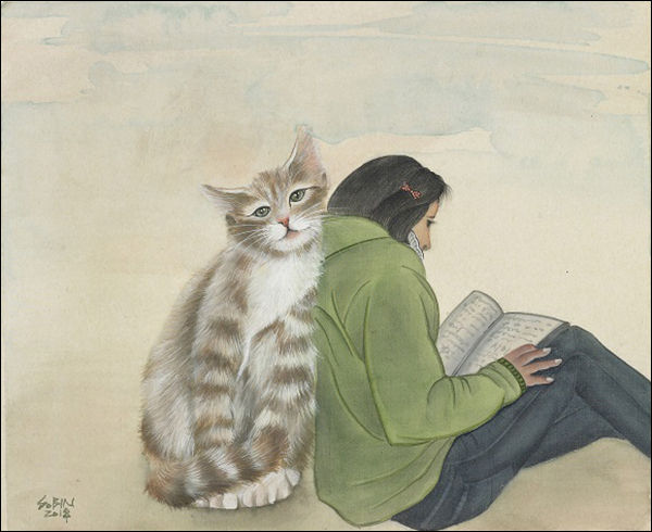 사이 C01844-39, 비단에 채색, 44x36cm, 2018
