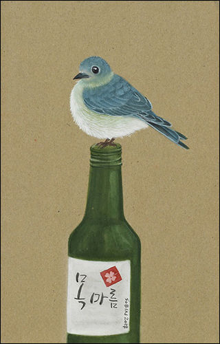 사이C018-37, 한지에 채색, 21xcm30, 2018