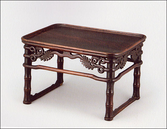 투각초문죽절형통영반, 43.4×34.5×28cm, 느티나무, 19세기