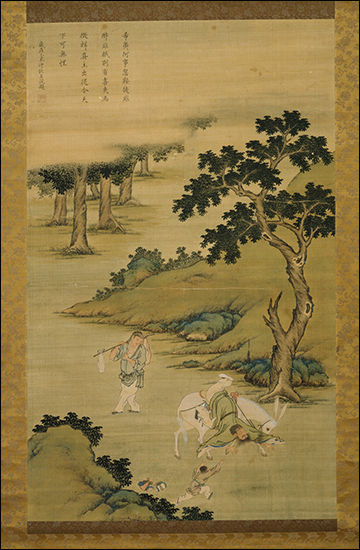 윤두서, <나귀에서 떨어지는 진단 선생>, 조선 1715년, 비단에 색 ⓐ국립중앙박물관