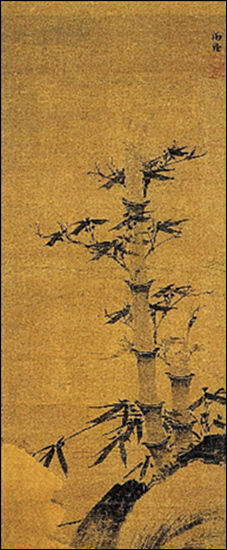“통죽(筒竹)”, 이정(李霆), 비단에 수묵, 69.8×148.8㎝, 국립중앙박물관 소장