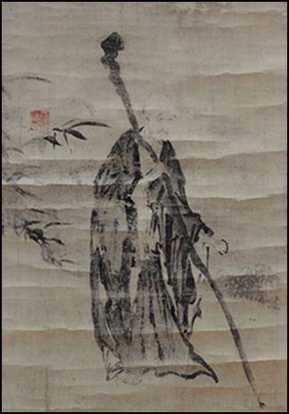 윤두서 <노승도(老僧圖)>, 조선 후기, 종이에 먹, 57.7×37.0cm