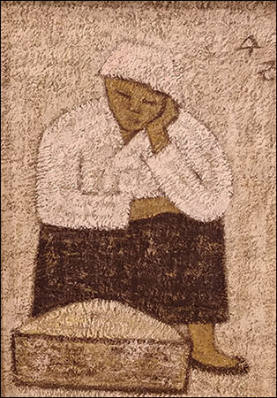 박수근 <소금장수>, 하드보드에 유채, 33×23.5cm, 1956