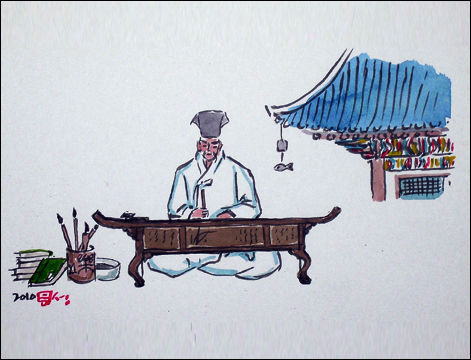 선비의 벗, 서안(書案)의 아름다움(그림 이무성 화백)