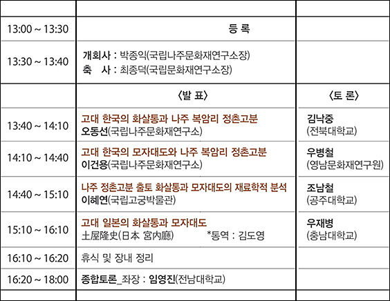 ‘고대 한‧일 화살통과 장식칼’ 학술대회 일정