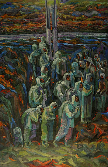 주명수(b. 1948, 러시아 사할린), 〈집으로 가는 머나먼 길〉, 2003-2008, 캔버스에 유채, 145×95cm