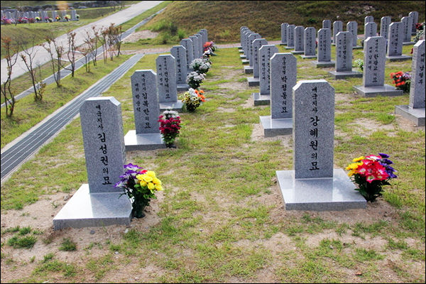 강혜원, 김성권 부부독립지사는 미국 로스앤젤레스 로즈데일무덤에서 2016년11월 16일 국립대전현충원으로 이장되었다. 기자는 2017년 5월 31일, '애국지사 묘역 제5-138'에 잠들어 계신 강혜원, 김성권 지사 무덤을 찾아 뫼절을 드렸다. 아울러 2018년 8월 8일, 로스앤젤리스 로즈데일무덤을 찾아 강혜원, 김성권 지사의 무덤이 국립대전현충원으로 옮겨진 자리에 국화꽃 한송이를 헌화하고 온바 있다.