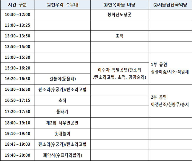 공연프로그램(10월 20일–2일차)
