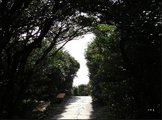 ‘큰엉경승지’ 산책로에는 한반도 지도가 보인다.