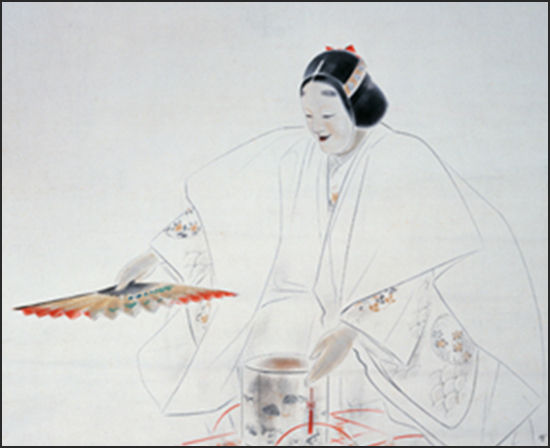 <마쓰카제(松風)>, 미야케 고하쿠 (三宅鳳白, 1894~1957), 20세기 초, 축, 비단에 채색(絹本彩色).
