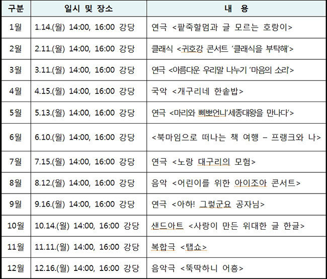 월요 문화행사