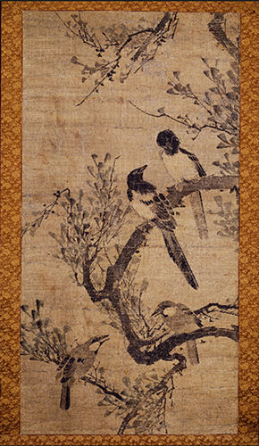 조속(趙涑)의 화조화(花鳥畵) 〈새와 까치〉, 국립중앙박물관 소장