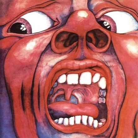 킹 크림슨(King Crimson)의 <묘비명(Epitaph)> 음반 표지, 표지 이미지가 공포에 질린 듯한 표정이지만 편집증과 정신분열증을 표현 내고 있다