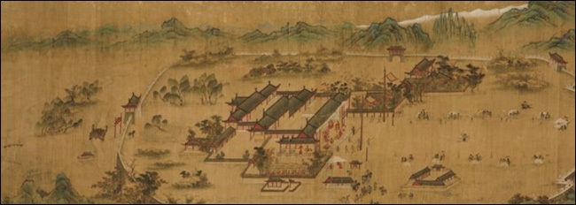 한시각, 북새선은도(北塞宣恩圖) 부분 ‘길주과시도’, 1664년, 비단에 채색, 국립중앙박물관