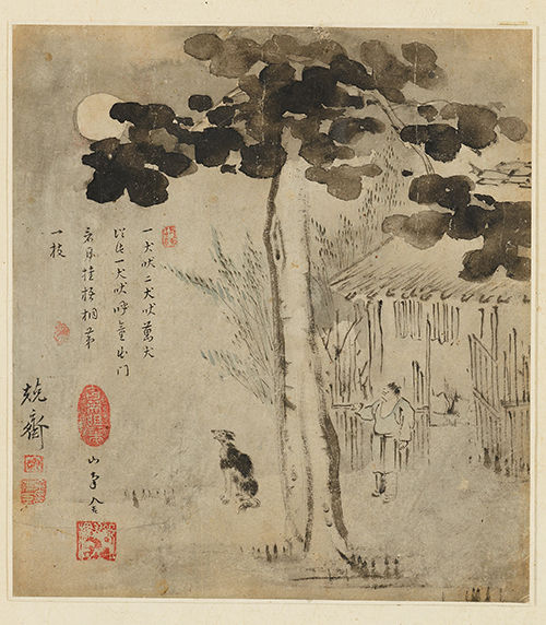 김득신, <출문간월도>, 조선, 18-19세기, 종이에 먹, 2018년 손창근 기증