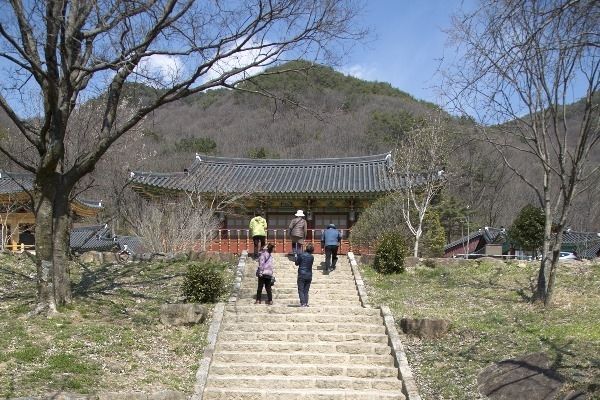 천왕문에서 누문을 향하여 오르는 사람들