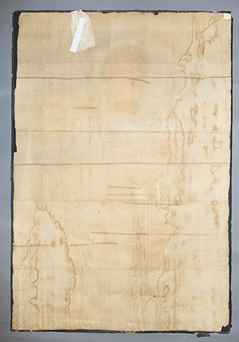 (도3)<추파당대사 진영> 보존처리 전, 뒷면, 조선 19세기, 110.6x75.8cm, 비단에 색, 리트베르크박물관 소장
