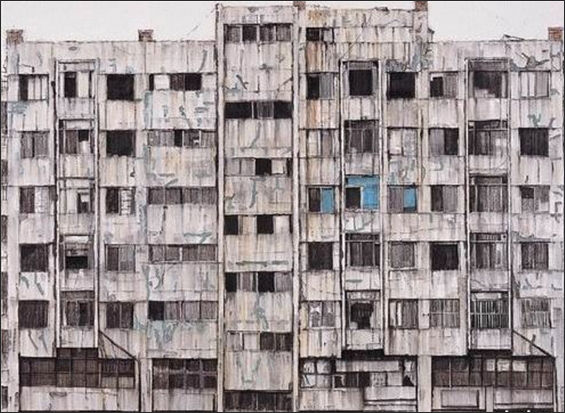 회화 정재호 작, 천변호텔-삼일아파트