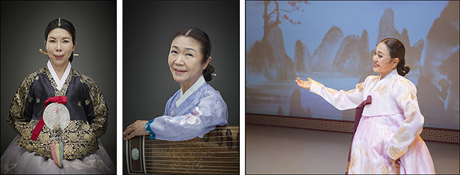 김영기(가곡), 강정숙(가야금병창), 김금숙(경기민요) - 왼쪽부터
