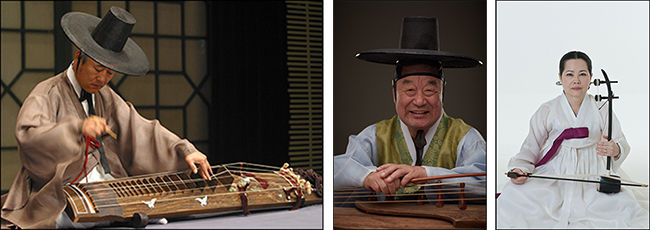김무길(거문고), 박종선(아쟁), 홍옥미(해금) - 왼쪽부터