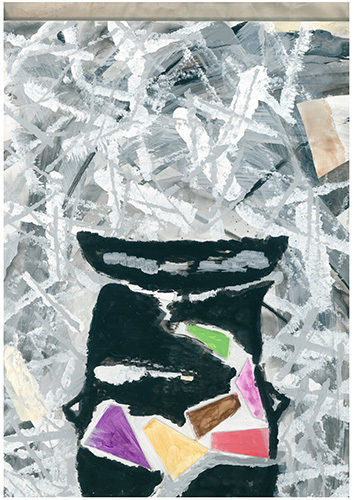 <절합>, 세라믹에 복합재료, 25×40cm