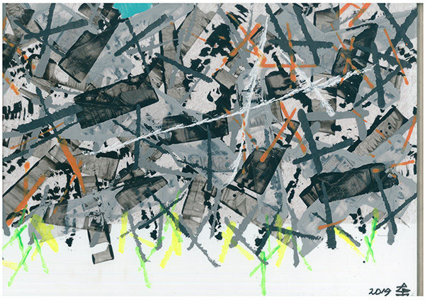 <절합>, 세라믹에 복합재료, 25×40cm