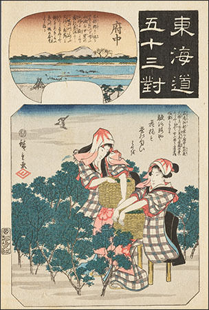<후추(府中)>, 우타가와 구니요시 (歌川國芳, 1798~1861), 37.5×25.0cm, 에도시대 19세기, 다색판화