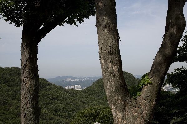 망해루 옆에서 본 안양시내, 날이 맑으면 인천 앞바다가 보인다.