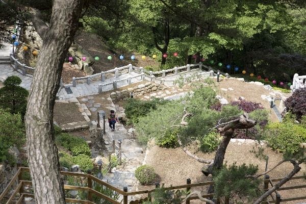 원효굴에서 내려다본 주변모습