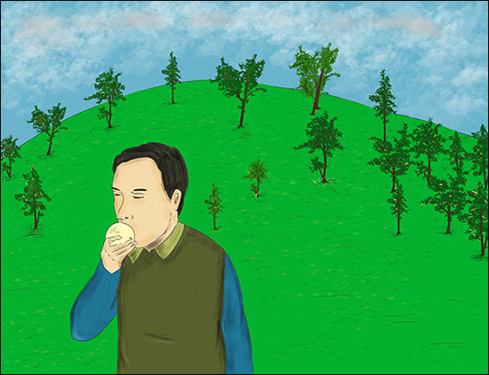 사과를 먹자. 후회는 없다(그림 이승헌 작가)