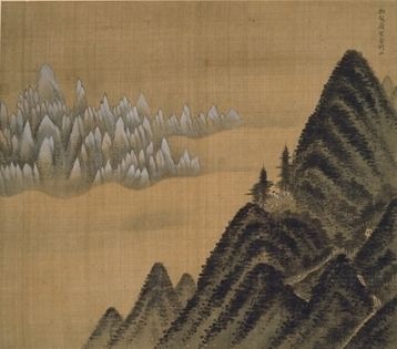 단발령망금강, 정선 필, 조선 1711년, 15.8~21.0×21.0~38.0cm, 보물 제1875호