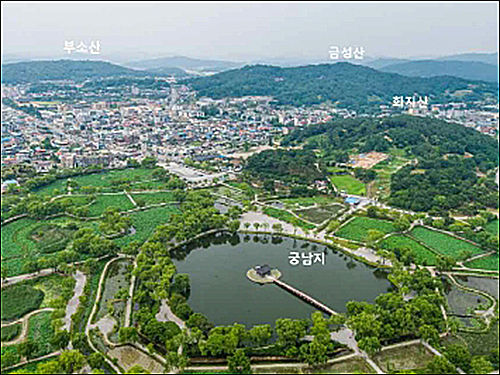 부여 화지산유적 전경