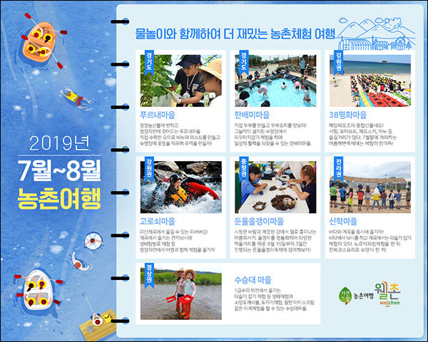 여름여행지 7개소, 테마별 여행코스 공모전 수상작 5개 코스