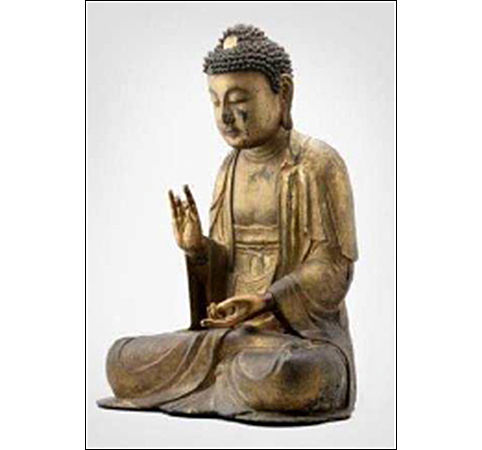 목조여래좌상(木彫如來坐像), 15세기, 전체높이 50.0cm, 샤를 바라(Charles Varat) 컬렉션, 1888