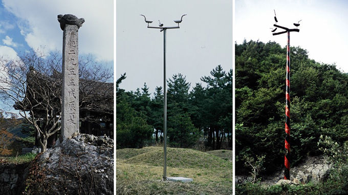 사진 33, 강원도 고성군 거진읍 냉천리, 금강산 건봉사 '돌새' (2010, 황준구 사진), 사진 34, 강원도 강릉시 옥계면 금진리, 본동 '골맥이 서낭' (2013, 황준구 사진). 사진; 35, 강원도 삼척시 미로면 고천리, 대방골 '진대' (2004, 황준구 사진)