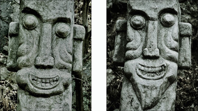박달재 '박달암'의 수호신, '서방대장군'과 '동방대장군' (2013, 황준구 사진)
