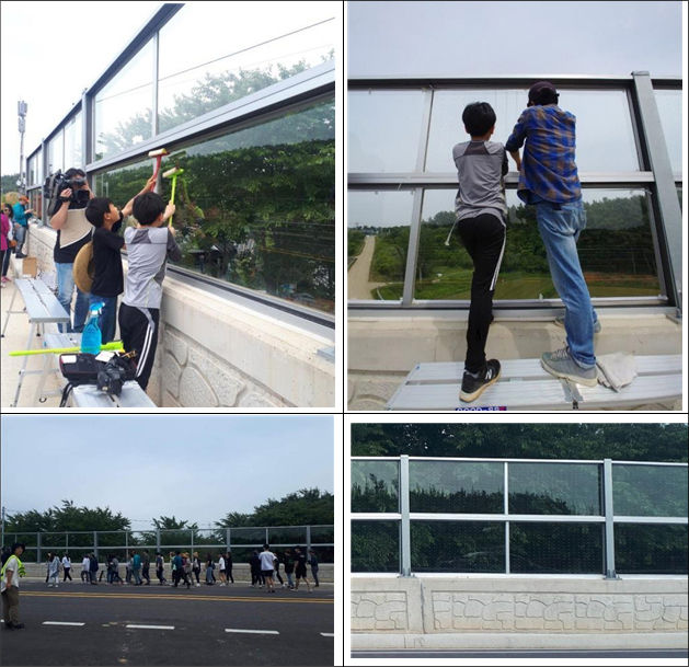 조류충돌저감 스티커 부착 사진