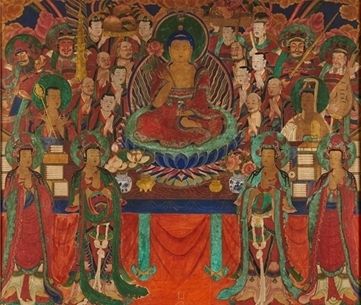 아미타극락회도, 조선 19~20세기, 161.7x193 cm ⓒ국립중앙박물관