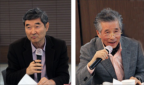 지정토론을 하는 고려대 유영대 교수(왼쪽), 남예종 최창주 석좌교수