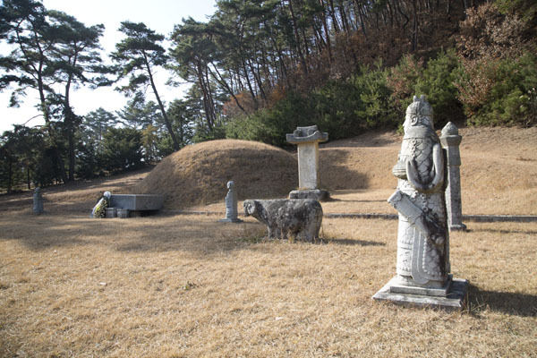 1981년 임경업장군의 묘역 정화사업을 하여, 초라하던 묘역에 석양 무인석 등 석물을 세워 장군의 묘역을 정비하였다.