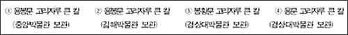 보물 제2042호 합전 옥전 M3호분 출토 고리자루 큰 칼 일괄