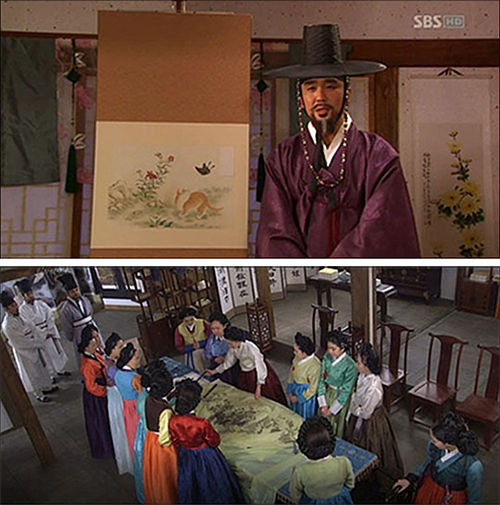 그림을 소재로 한 SBS 드라마 <바람의 화원(2008)> -위 / <사임당 빛의 일기(2017)>