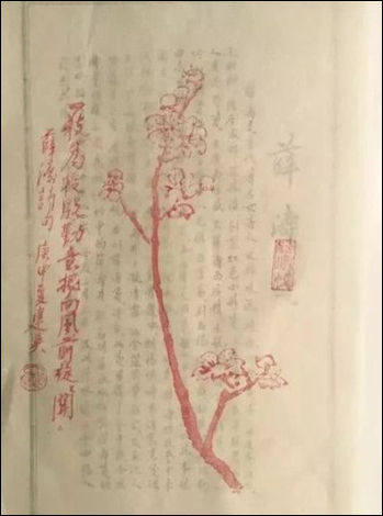설도가 만든 8줄의 붉은색 원고지 설도전((薛濤箋)