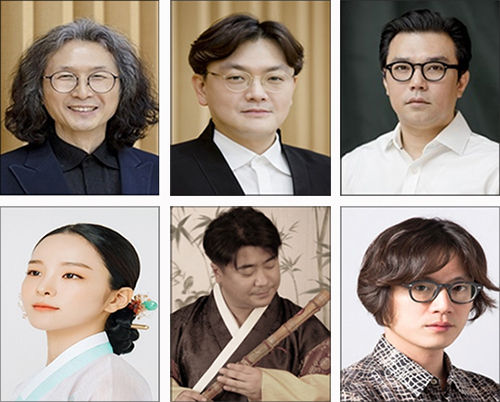 예술감독ㆍ해설 김성진, 지휘 이승훤, ‘목멱산’ 작곡 장석진, ‘봄술’ 작곡 양승환, 대금 김병성, 경기민요 송소희(왼쪽부터 시계방향)