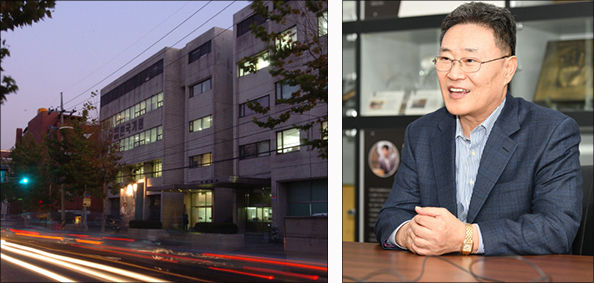 한국기원 전경과 차민수 프로기사 회장